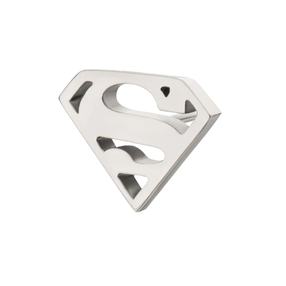 DC Comics Superman Logo Threadless Earring / Nosering – Titanium