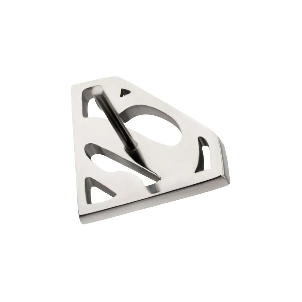 DC Comics Superman Logo Threadless Earring / Nosering – Titanium