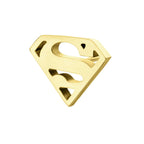 DC Comics Superman Logo Threadless Earring / Nosering – 24Kt Gold PVD Titanium
