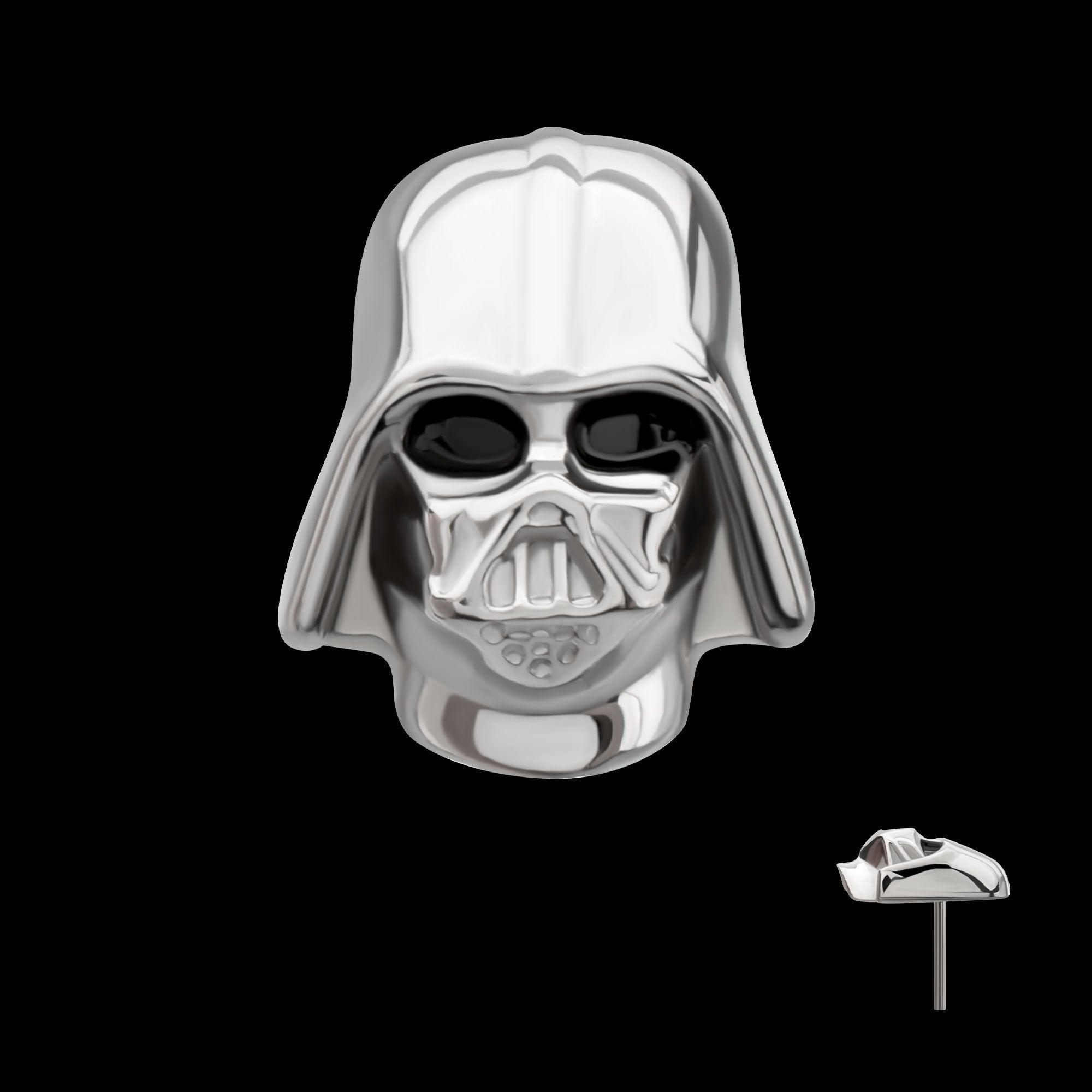 Star Wars 3D Darth Vader Flatback Threadless Earring / Nosering – Titanium