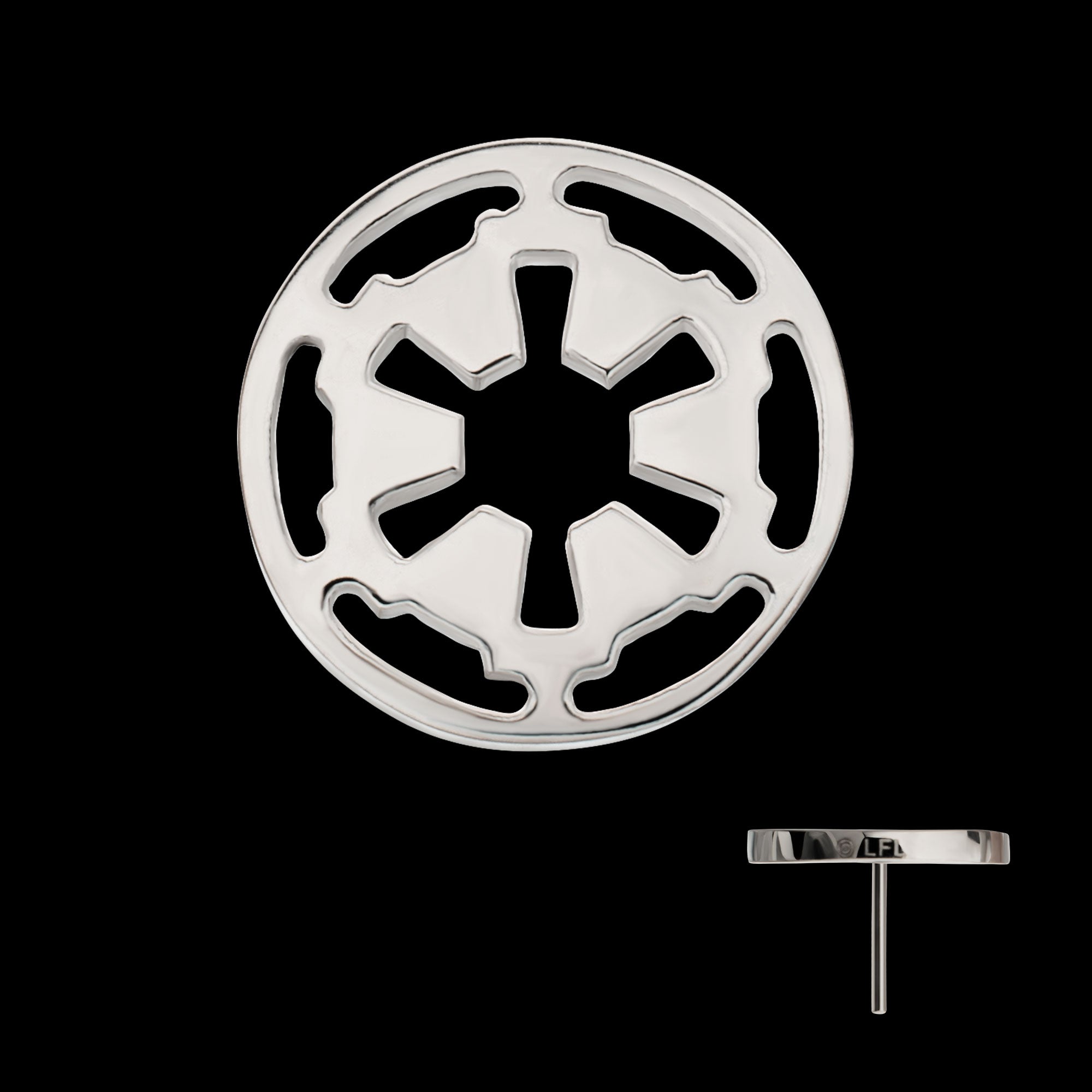 Star Wars Imperial COG Logo Threadless Earring / Nosering – Titanium