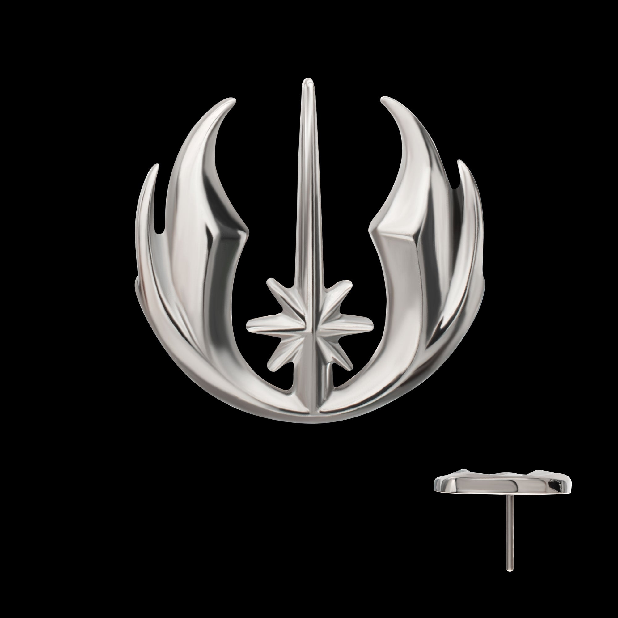 Star Wars Jedi Symbol Threadless Earring / Nosering – Titanium