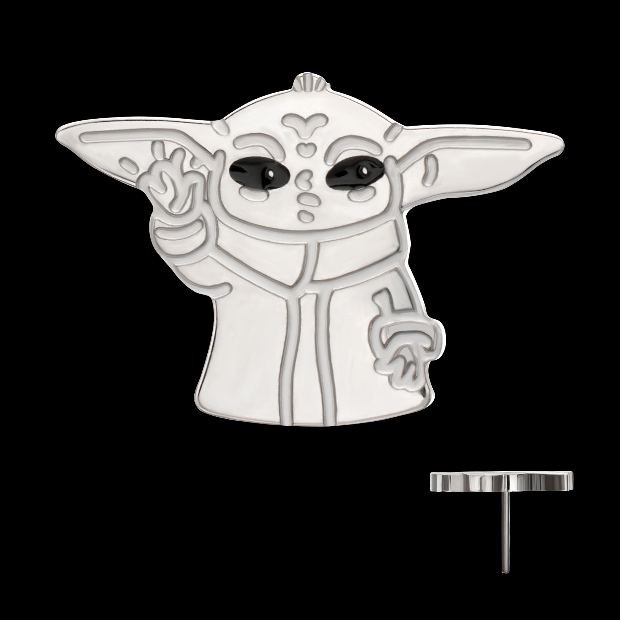 Star Wars Grogu The Child Threadless Earring / Nosering – Titanium