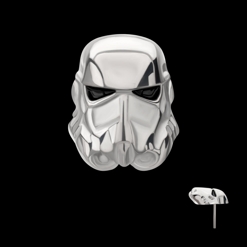 Star Wars 3D Stormtrooper Flatback Threadless Earring / Nosering – Titanium