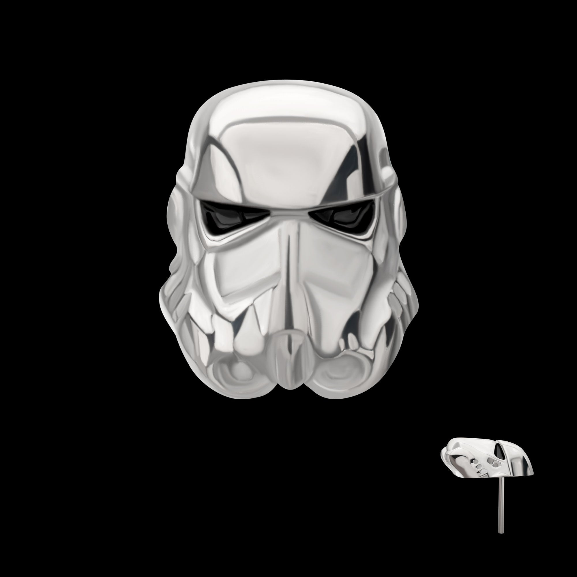 Star Wars 3D Stormtrooper Flatback Threadless Earring / Nosering – Titanium