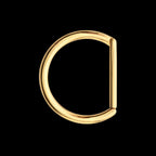 24Kt Gold PVD Titanium D-Ring Clicker Hoop Earring / Nosering