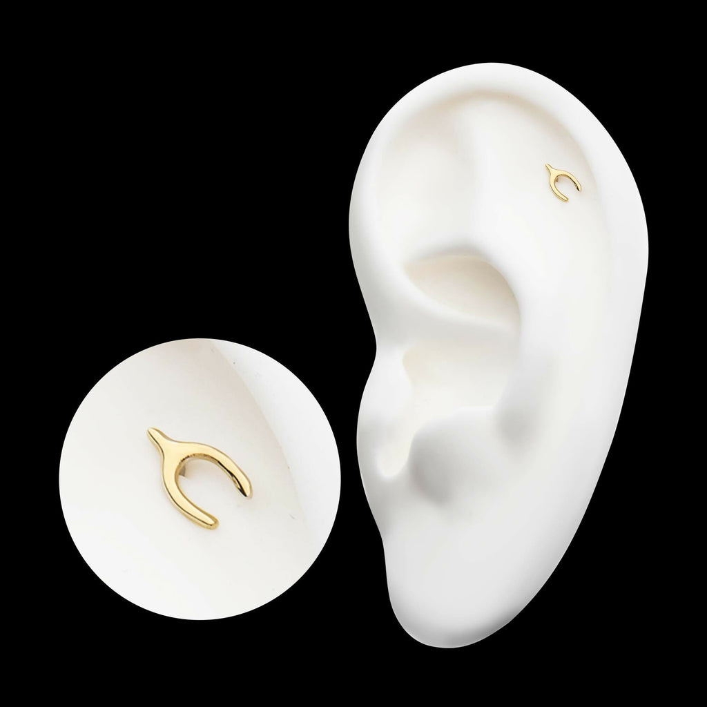 14Kt Gold Threadless Wishbone Top