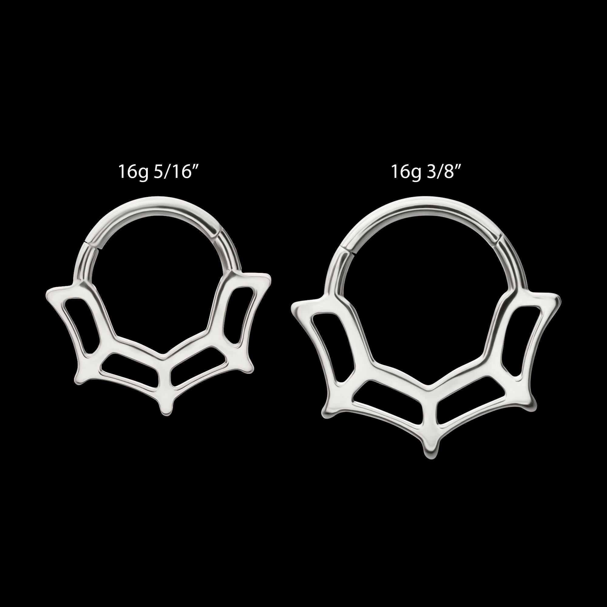 Spiderweb Front Facing Hinged Segment Clicker Hoop Earring / Nosering – Titanium