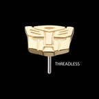 Transformers Autobot Logo Flatback Stud Earring / Nosering - 14Kt Yellow Gold