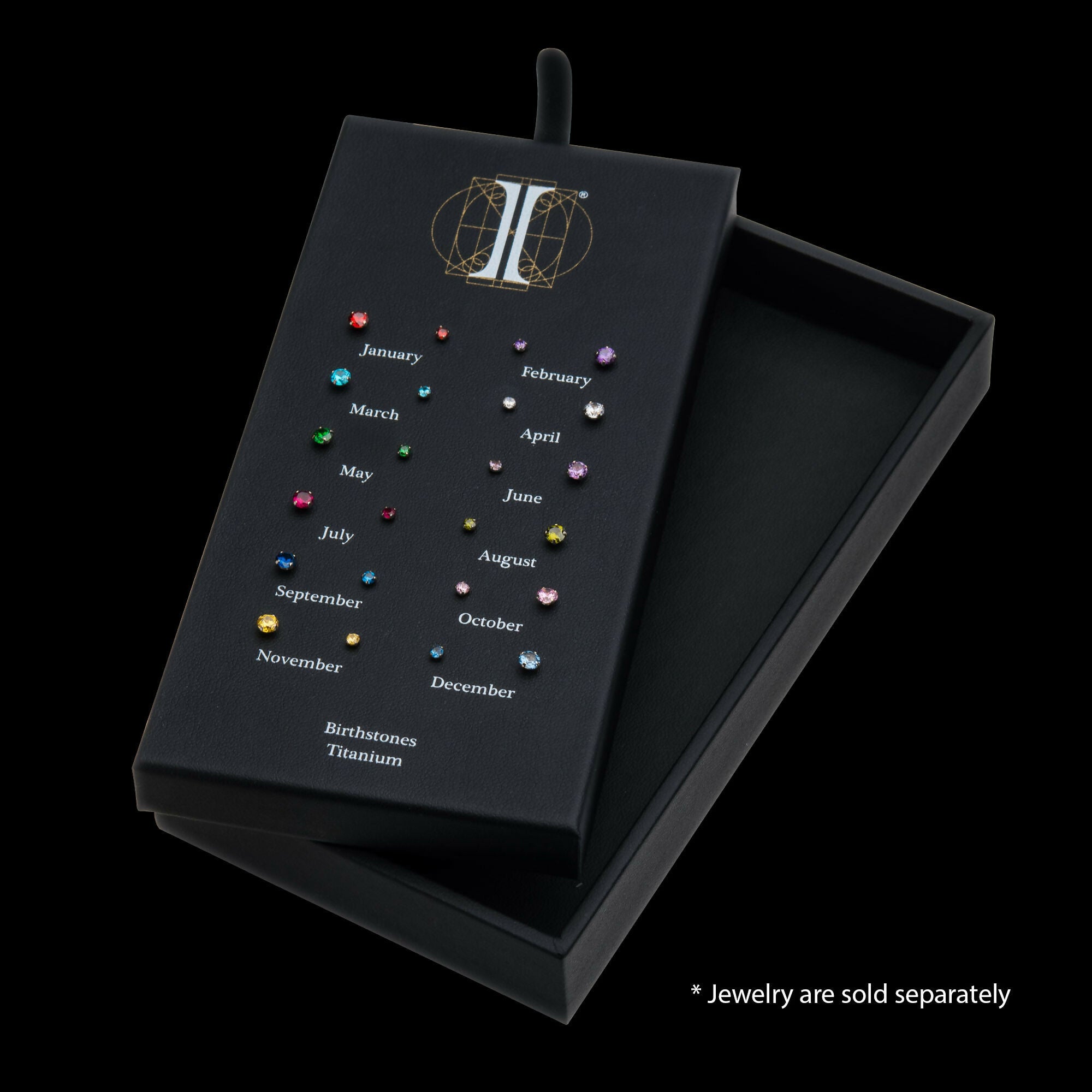 Titanium Threadless with Prong Set Birthstone Top