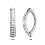 Triple Row Pave Gem Navel Jewelry / Belly Button Ring Clicker – Titanium