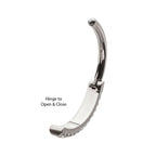 Triple Row Pave Gem Navel Jewelry / Belly Button Ring Clicker – Titanium