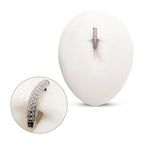 Triple Row Pave Gem Navel Jewelry / Belly Button Ring Clicker – Titanium
