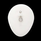 Teardrop Halo Clear Gem Edge Fixed Bottom Navel Jewelry / Belly Button Ring – Titanium