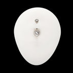Radiant Heart Halo Clear Gem Edge Fixed Bottom Navel Jewelry / Belly Button Ring – Titanium