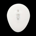 Luxe Drop Heart Gem Fixed Bottom Navel Jewelry / Belly Button Ring – Titanium