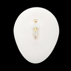Luxe Drop Heart Gem Fixed Bottom Navel Jewelry / Belly Button Ring – 24Kt Gold PVD Titanium