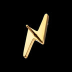 Pave Gem Lightning Bolt Threadless Top Earring / Nosering – 24kt Gold PVD Titanium