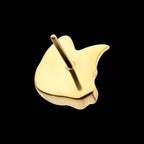 Low-Profile 3D Cat's Head Threadless Earring / Nosering – 24Kt Gold PVD Titanium