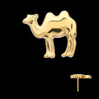Low-Profile 3D Camel Threadless Earring / Nosering – 24Kt Gold PVD Titanium