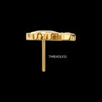 Low-Profile 3D Camel Threadless Earring / Nosering – 24Kt Gold PVD Titanium
