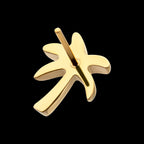 3D Palm Tree Prong-Set Gem Low-Profile Threadless Earring / Nosering – 24Kt Gold PVD Titanium