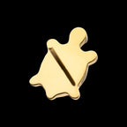 Low-Profile 3D Corrugated Land Turtle Threadless Earring / Nosering – 24Kt Gold PVD Titanium