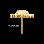 Sunburst Bezel Gem Threadless Earring / Nosering – 24Kt Gold PVD Titanium