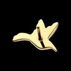 Low-Profile 3D Hummingbird Threadless Earring / Nosering – 24Kt Gold PVD Titanium