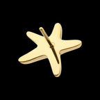 3D Starfish Prong-Set Gem Low-Profile Threadless Earring / Nosering – 24Kt Gold PVD Titanium