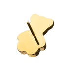 Prong-Set Gem Teddy Bear Threadless Earring / Nosering – 24Kt Gold PVD Titanium