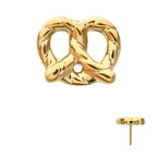 Twisted Pretzel Threadless Earring / Nosering Top – 24Kt Gold PVD Titanium