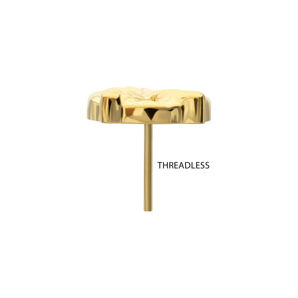 Twisted Pretzel Threadless Earring / Nosering Top – 24Kt Gold PVD Titanium