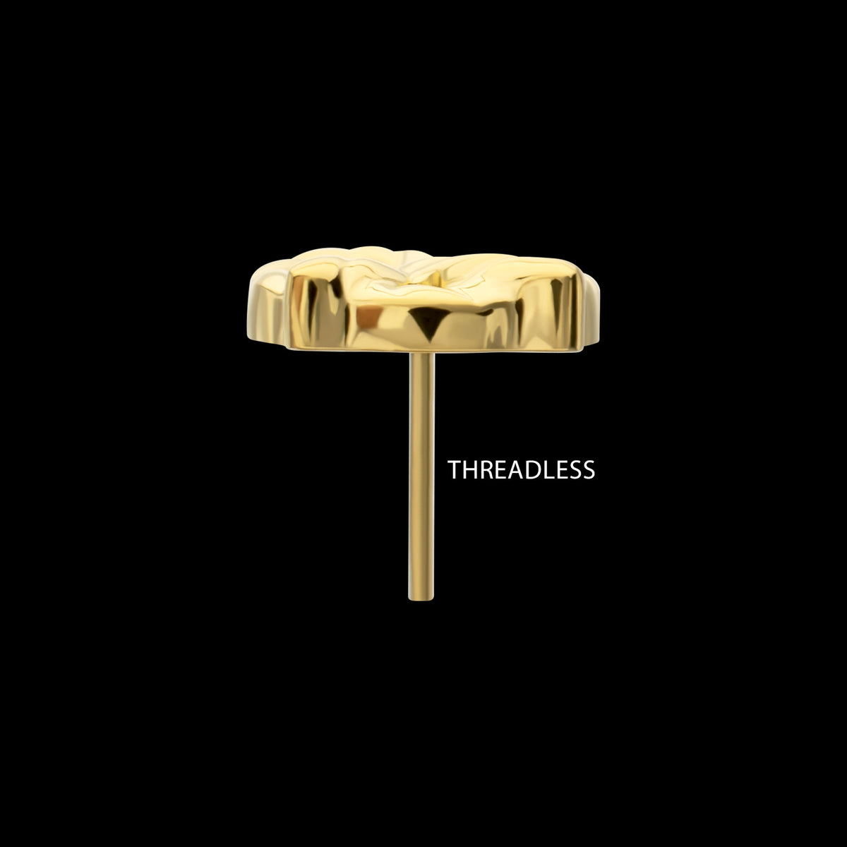 Twisted Pretzel Threadless Earring / Nosering Top – 24Kt Gold PVD Titanium
