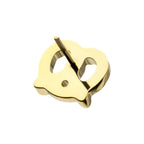 Twisted Pretzel Threadless Earring / Nosering Top – 24Kt Gold PVD Titanium