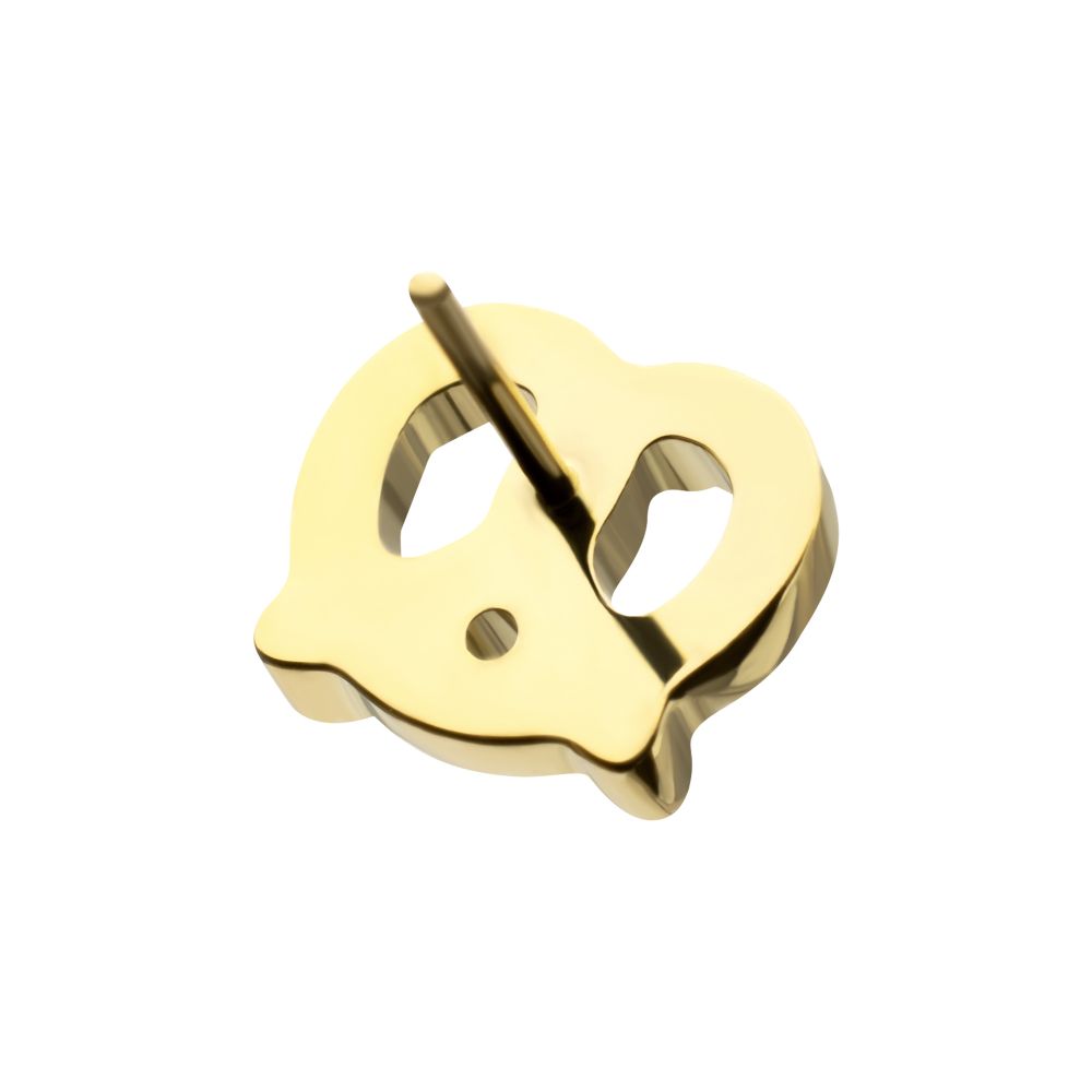 Twisted Pretzel Threadless Earring / Nosering Top – 24Kt Gold PVD Titanium