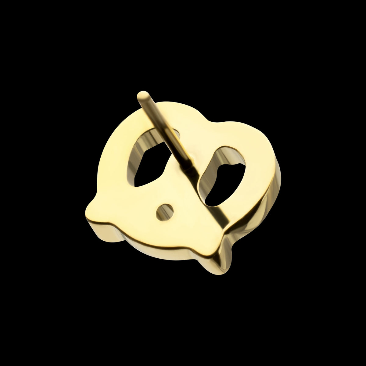 Twisted Pretzel Threadless Earring / Nosering Top – 24Kt Gold PVD Titanium