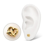 Twisted Pretzel Threadless Earring / Nosering Top – 24Kt Gold PVD Titanium