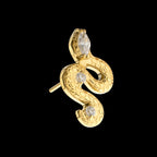Textured Snake Gem Threadless Earring / Nosering – 24Kt Gold PVD Titanium