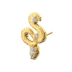 Textured Snake Gem Threadless Earring / Nosering – 24Kt Gold PVD Titanium
