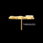 Textured Snake Gem Threadless Earring / Nosering – 24Kt Gold PVD Titanium