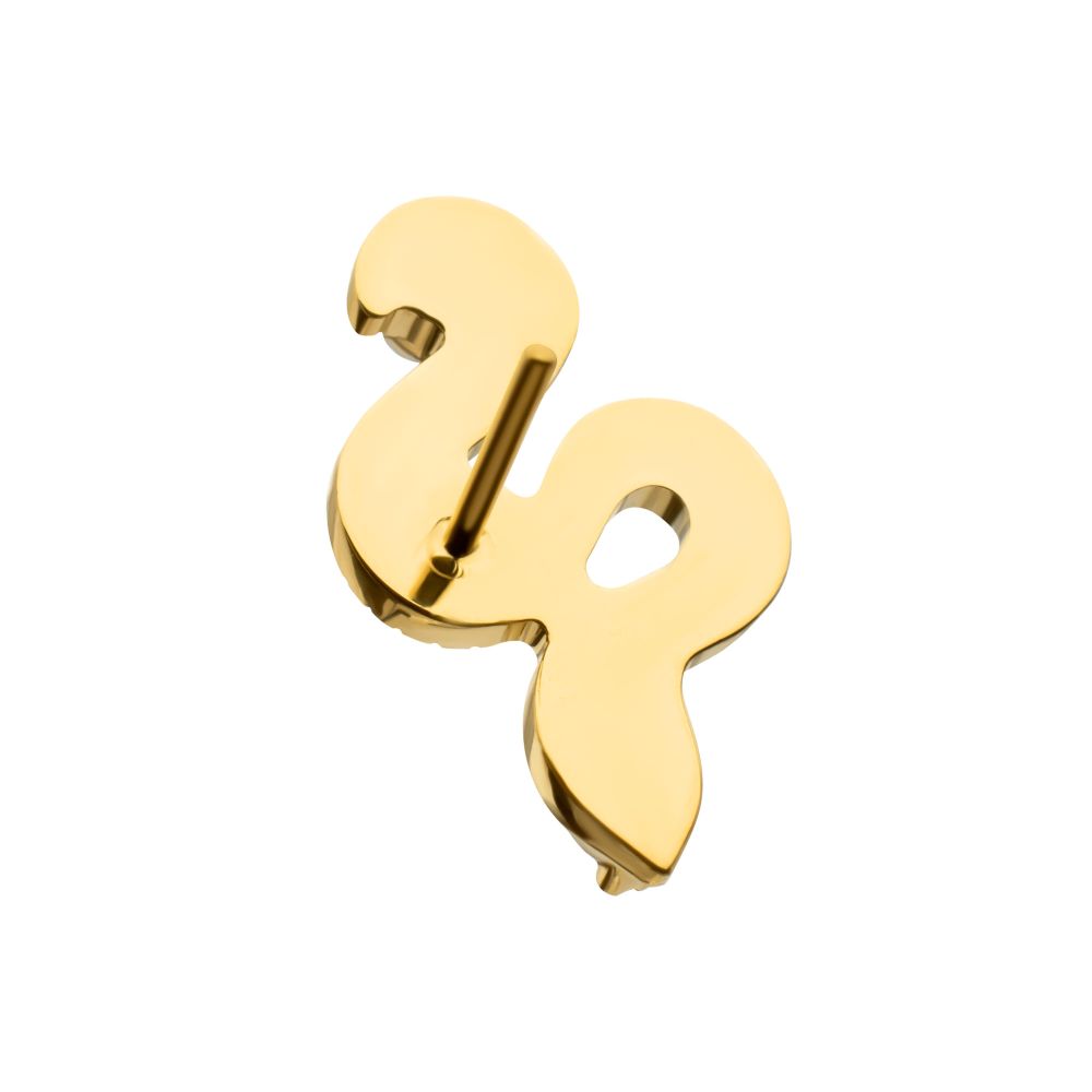 Textured Snake Gem Threadless Earring / Nosering – 24Kt Gold PVD Titanium