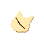 Midnight Cat with Black Gem Eyes Threadless Earring / Nosering Top – Black Gem & 24Kt Gold PVD Titanium