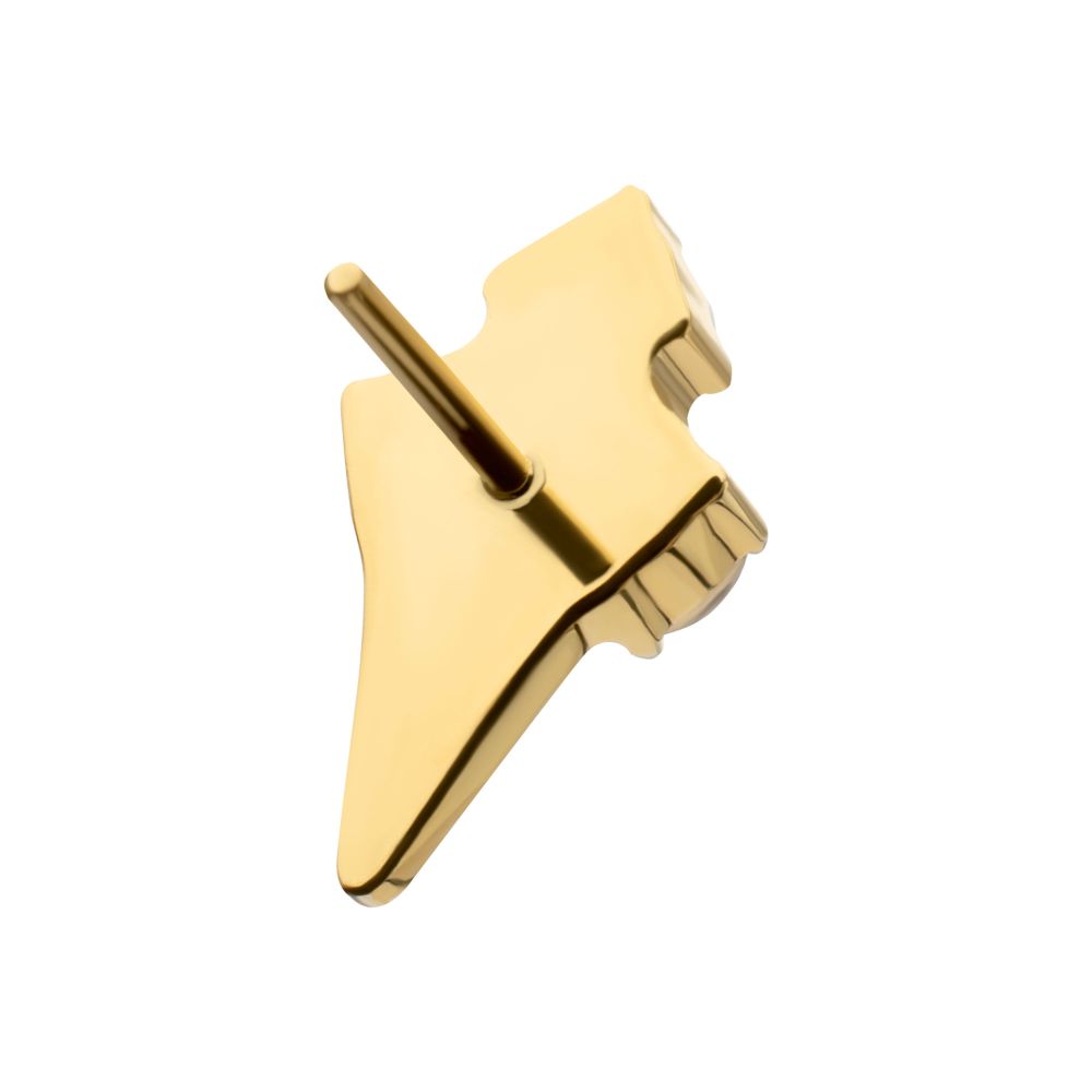 Prong-Set Multi-Gem Ice Cream with Cone Threadless Earring / Nosering – 24Kt Gold PVD Titanium