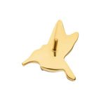 Prong-Set Teardrop Gem Hummingbird Threadless Earring / Nosering – 24Kt Gold PVD Titanium