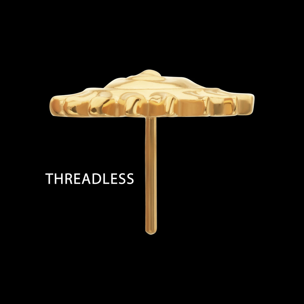 Sun Face Threadless Earring / Nosering – 24Kt Gold PVD Titanium