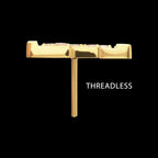 Lightning Bolt Prong-Set Gem Threadless Earring / Nosering – 24Kt Gold PVD Titanium