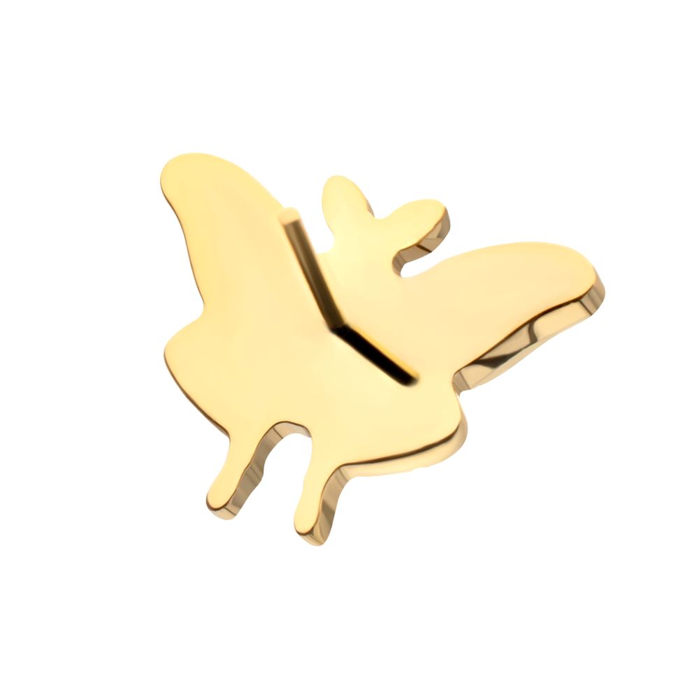 Luna Moth Threadless Earring / Nosering Top – Gem & 24Kt Gold PVD Titanium