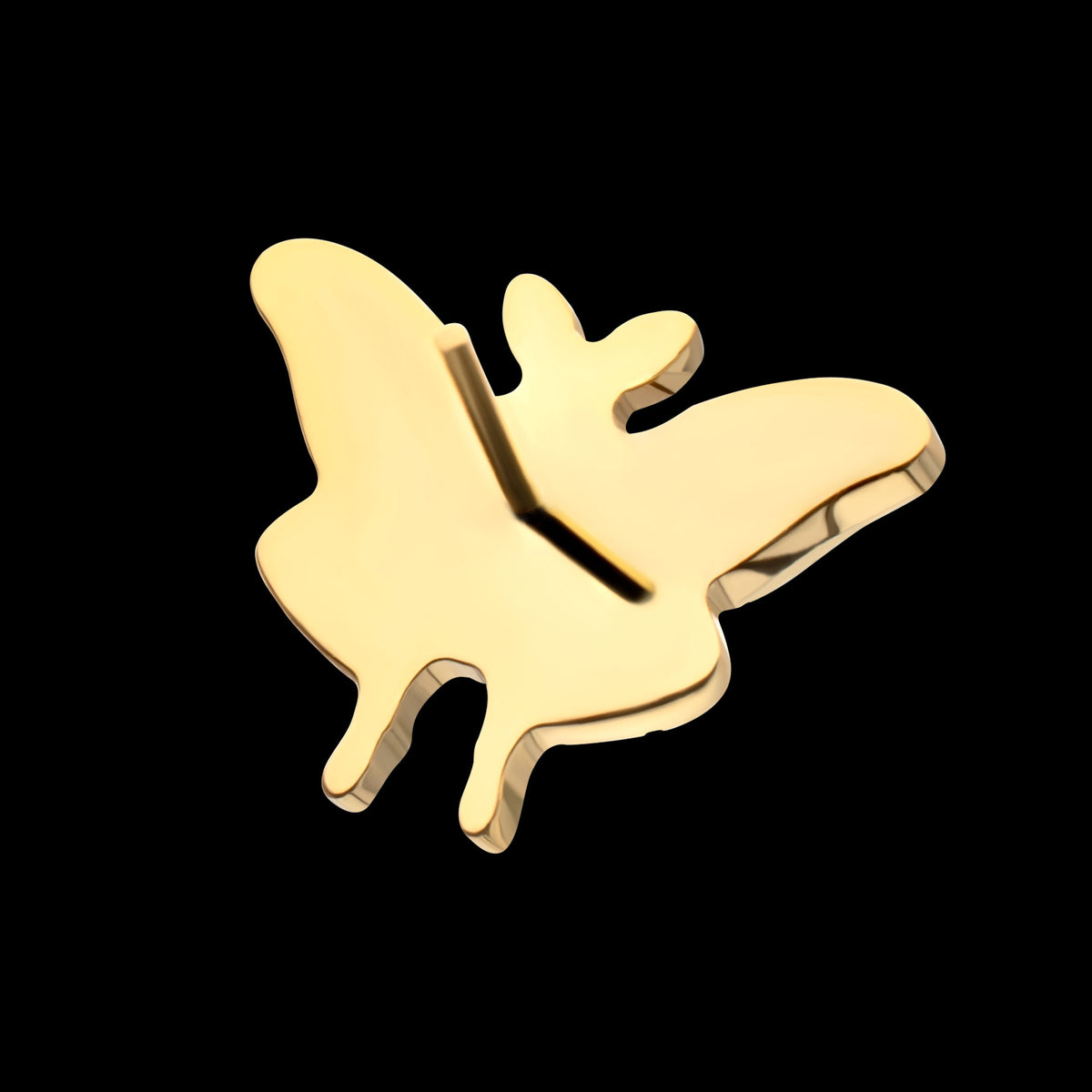 Luna Moth Threadless Earring / Nosering Top – Gem & 24Kt Gold PVD Titanium
