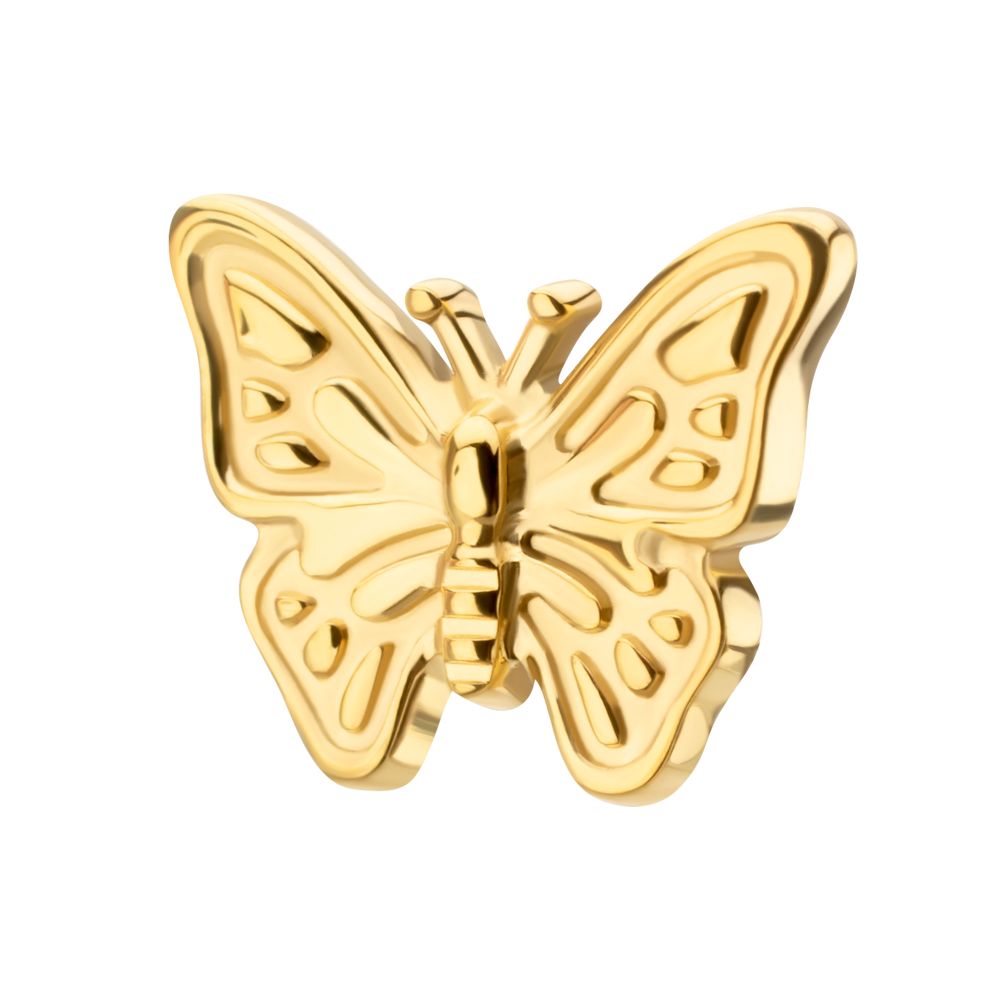 Butterfly Threadless Earring / Nosering – 24Kt Gold PVD Titanium